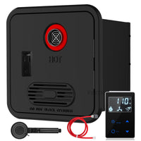 RV Tankless Water Heater, 65000 BTU Instant For RV, 12V Camper water heater Propane with Double Water Outlet & Remote Controller-Black-White