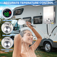 Tankless Water Heater Propane,1.6GPM 6L Portable Instant Hot Water Heater, Outdoor Use for RV, Camper Van, Camping Trailer, Cabin, Barn, Pool, Sliver