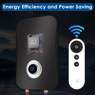 Instant Electric Tankless Water Heater 220/240V， FVSTR Small Smart Water Heater Self-Modulating No Standby Losses，Under Sink Kitchen Household Shower, Hot Water Output of 2.5 GPM (White 7KW)