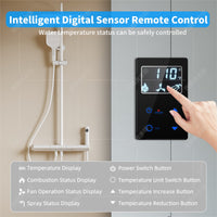 RV Tankless Water Heater, 65000 BTU Instant For RV, 12V Camper water heater Propane with Double Water Outlet & Remote Controller-Black-White