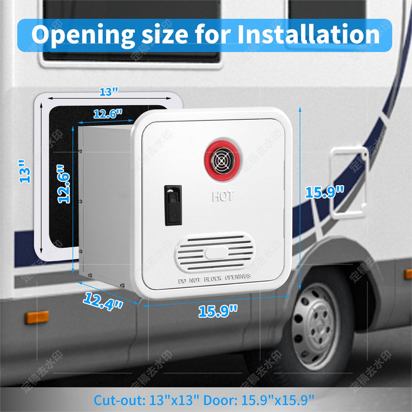 RV Tankless Water Heater, 65000 BTU Instant For RV, 12V Camper water heater Propane with Double Water Outlet & Remote Controller-Black-White