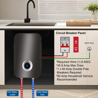 Instant Electric Tankless Water Heater 220/240V， FVSTR Small Smart Water Heater Self-Modulating No Standby Losses，Under Sink Kitchen Household Shower, Hot Water Output of 2.5 GPM (White 7KW)