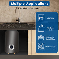 Instant Electric Tankless Water Heater 220/240V， FVSTR Small Smart Water Heater Self-Modulating No Standby Losses，Under Sink Kitchen Household Shower, Hot Water Output of 2.5 GPM (White 7KW)