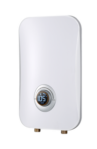 Instant Electric Tankless Water Heater 220/240V， FVSTR Small Smart Water Heater Self-Modulating No Standby Losses，Under Sink Kitchen Household Shower, Hot Water Output of 2.5 GPM (White 7KW)