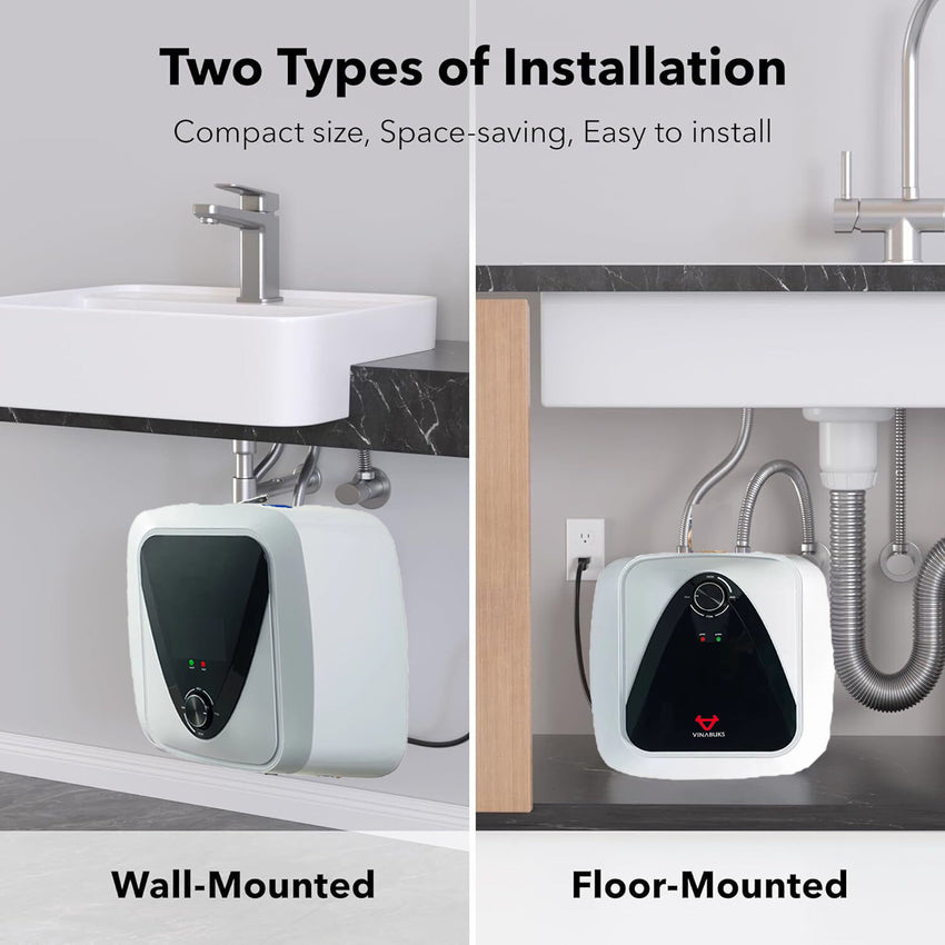 Electric on Demand 120V US Hot Water Heaters 10L Safty Plug Point of Use Boiler Wash Under Sink on with Digital Temperature Control Smart Control