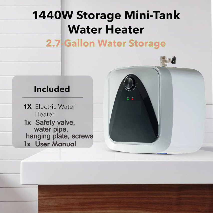 Electric on Demand 120V US Hot Water Heaters 10L Safty Plug Point of Use Boiler Wash Under Sink on with Digital Temperature Control Smart Control
